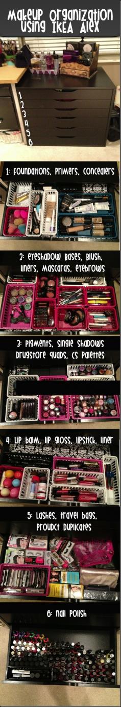 Makeup Organization using IKEA Alex