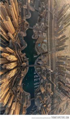 An amazing aerial view of Dubai..