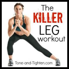 Killer leg workout from Tone  Tighten. I love their at home workouts for when I can't get out running or to the gym. You break a sweat and really feel the burn.