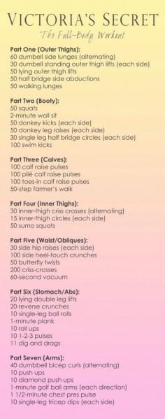 Victoria's Secret Model Full-Body Workout WHO CREATED THIS?