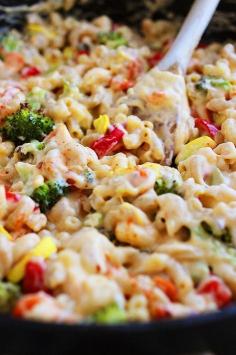 Roasted Vegetable Mac 'n Cheese  FULL of veggies, NO butter