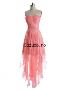 Stroppeløs Kjæreste Rosa Chiffon Ballkjoler
