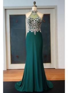 Dunkel Grüne Abendkleider Lang Elegant Chiffon Kleider Abiballkleider