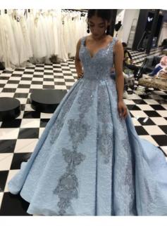 Elegante Blaues Abendkleid Spitze Abendkleider Lang Günstig Online Kaufen