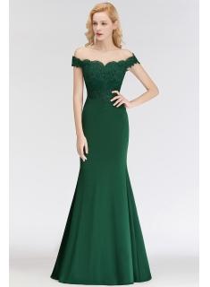 Elegante Brautjungfernkleider Grün Lang Mit Spitze Kleider Für Brautjungfern