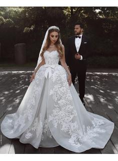 Elegant Brautkleider Spitze Weiß Brautkleid A Linie Online