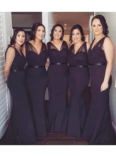 Charming Straps Sleeveless Floor-Length Bridesmaid Dresses | 2019 Mermaid Long Maid Of Hornor Dress