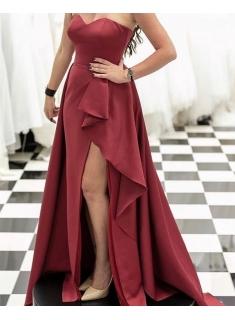 Elegante Abendkleider Lang Günstig | Rotes Abendkleid Online
