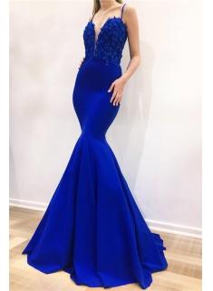 Modern Abendkleid Blau | Abendkleider Lang Günstig Online