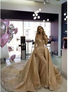 Luxus Brautkleider Mit Gitzer | Spitze Hochzeitskleider Mit Ärmel