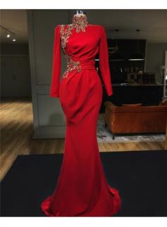 Abendkleid Rot Lang Günstig | Abendkleider mit Ärmel