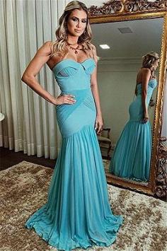 Newly Strapless Ruffle Long Sexy Mermaid Prom Dresses | Yesbabyonline.com