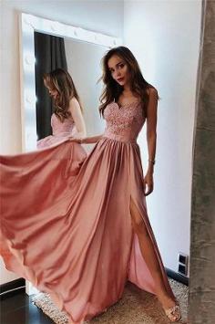 Elegante Abendkleid Rosa | Designer Abendkleider Lang Günstig 