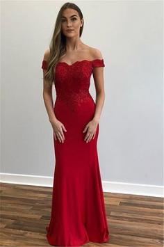 Mermaid Glamorous Off-The-Shoulder Appliques Sleeveless Prom Dresses | www.babyonlinewholesale.com