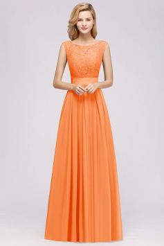 Lace Jewel Sleeveless Bridesmaid Dress | BmBridal