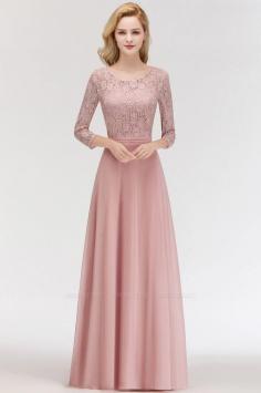 3/4 Sleeves Lace Bridesmaid Dress | BmBridal