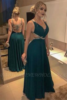 Abendkleider Grun | Schlichtes Abendkleid Lang Chiffon Gunstig | Babyonlinewholesale