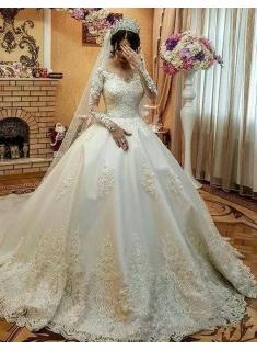 Fashion Hochzeitskleider Mit Ärmel Spitze | Brautkleid A Linie