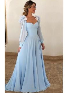 Elegante Abendkleider Lang Günstig | Abiballkleider Blau Online