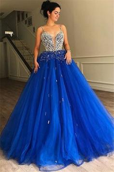 Elegante Abendkleider Lang Mit Trager | Abiballkleider Blau Online | Babyonlinewholesale