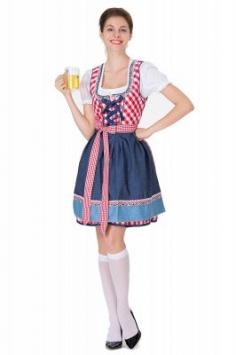 Elegante Oktoberfest Kleidung Damen | Square Knielange Vintage Bierkleider Gunstig | Babyonlinewholesale