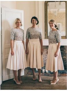 Brautjungfernkleider Kurz Mit Ärmel | Günstige Brautjungfernkleid