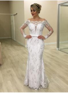 Elegante Brautkleider Meerjungfrau | Hochzeitskleider mit Ärmel Online