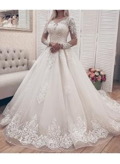 Modern Brautkleider A Linie Mit Ärmel | Hochzeitskleider Spitze Online