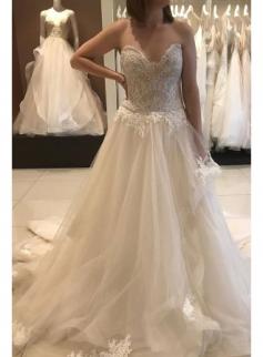 Schlichte Hochzeitskleider A linie | Brautkleider Mit Spitze