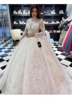 Modern Brautkleider mit Ärmel | Spitze Hochzeitskleider Prinzessin