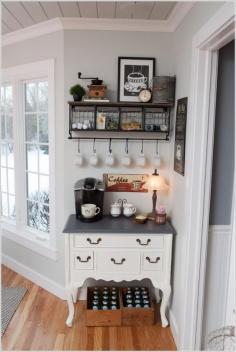 Set Up a Coffee Station in Any Unused Corner in Any Part of Your Home.