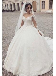 Fashion Hochzeitskleider Mit Ärmel | Prinzessin Brautmoden mit Spitze