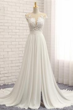 Summer Chiffon Kleider FÃ¼r Hochzeit | Brautkleider A Linie Mit Spitze