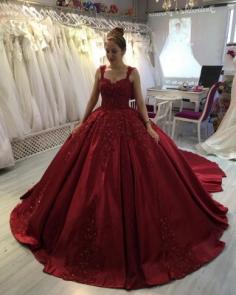 Prinzessin Abendkleider Weinrot | Abiballkleider mit Spitze