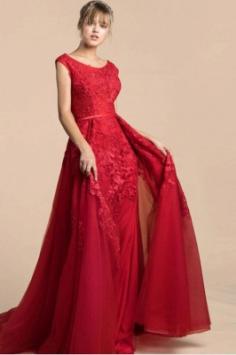 Rote Abendkleider Lang GÃ¼nstig | Abiballkleid Spitze Online