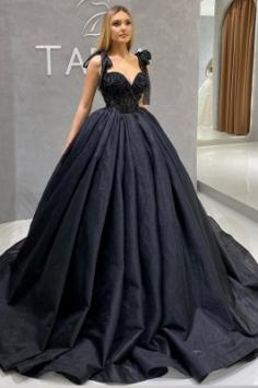 Prinzessin Brautkleider GÃ¼nstig | Hochzeitskleid Schwarz