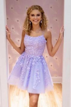 Schlichtes Abendkleid | Lavender Cocktailkleider Kurz