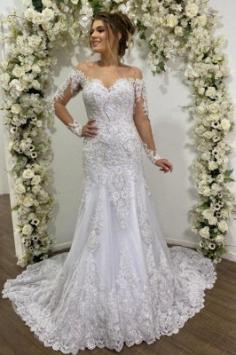 SchÃ¶ne Brautkleider Meerjungfrau | Hochzeitskleider Spitze mit Ãrmel