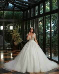 Luxus Brautkleider A Linie | Hochzeitskleider mit Glitzer