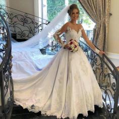 SchÃ¶ne Brautkleider mit Ãrmel | Hochzeitskleider A Linie Spitze