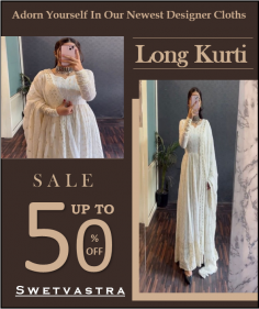 "Long kurtis are generally longer than regular kurtis. Long kurtis extend below the knee.These kurtis can also reach to the ankles. In appearance these kurtis look elegant and modest. These kurtis can be made from fabrics like cotton, silk, georgette, chiffon or rayon. These kurtis are worn in various occasions.
"					
