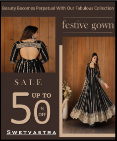 A festive gown is a type of dress made from luxurious fabrics such as silk, satin or velvet featuring embellishments such as sequins, beads or embroidery.Festive gowns are designed to be attractive and elegant, if you are looking for gowns to wear for events like weddings, parties or formal gatherings then come here and you will find a huge collection.