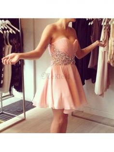 Ärmelloses A-Linie Prinzessin Herz-Ausschnitt Ballkleid mit Perlen