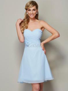 Normale Taille Ärmelloses Chiffon Mini Abiballkleid mit Reißverschluss