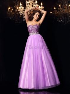 Duchesse-Linie Empire Taille Anständiges Bodenlanges Partykleid mit Pailletten