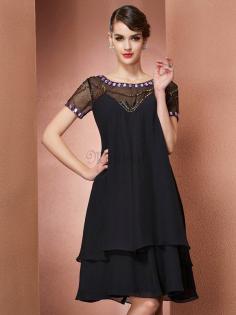 A linie Normale Taille Prinzessin Kurzes Brautmutterkleid