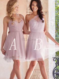 Prinzessin Ärmelloses Tüll Normale Taille A-Linie Brautjungfernkleid