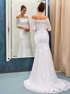 Meerjungfrau Stil Hübsch Ärmellos Brautkleid