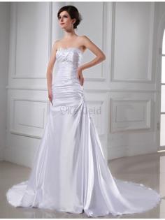 Prinzessin A-Linie Perlenbesetztes Brautkleid