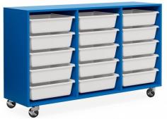 DD Cannon 15 Mobile Tote Box Melamine Trolley

Features
Dimension: 1203w x 454D x 886H
18mm Melamine Carcass
15 Plastic Boxes
Heavy Duty Lockable PU Swivel Castors
Manufacture lead time 20-25 Business Days
Available in 50 standard colours, refer to the colour swatch

Warranty: 5 years